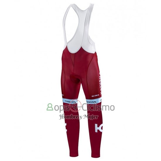 Katusha Alpecin Ropa Ciclismo Culotte Largo 2016 Mangas Largas Blanco y Rojo